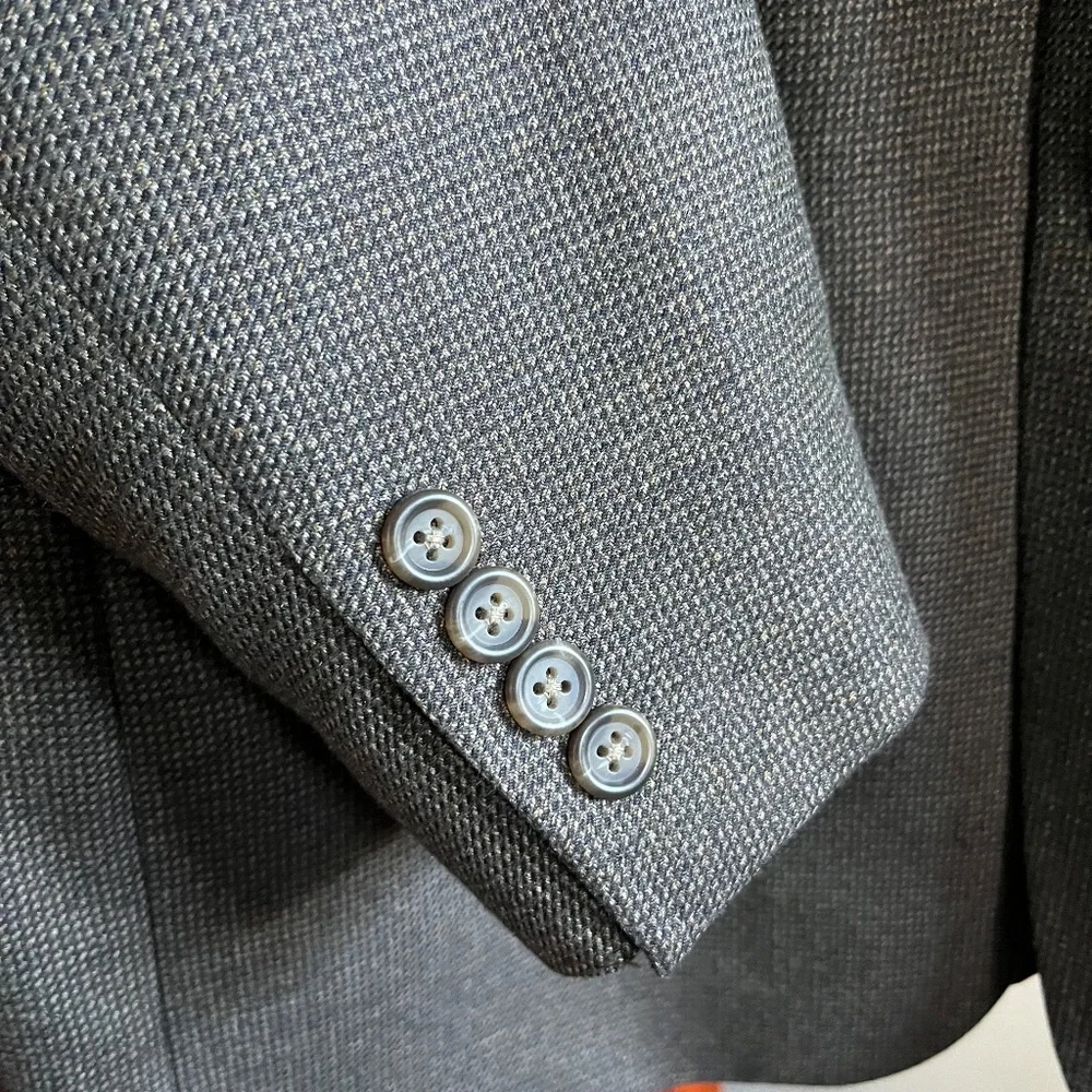 Chaps Brown/Gray Pattern Rayon Poly Blend Men's Blazer Sports Coat Size 44L